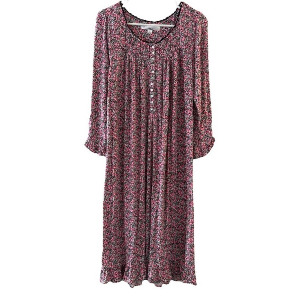Eileen West Floral Modal Cottagecore Prairie Nightgown Size XS